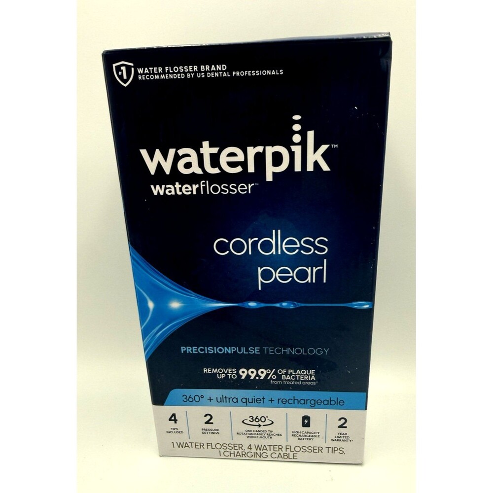 Waterpik Cordless Pearl Rechargeable Portable Water Flosser for Teeth, Gums,